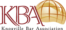 A logo for knoxville bar association with a globe