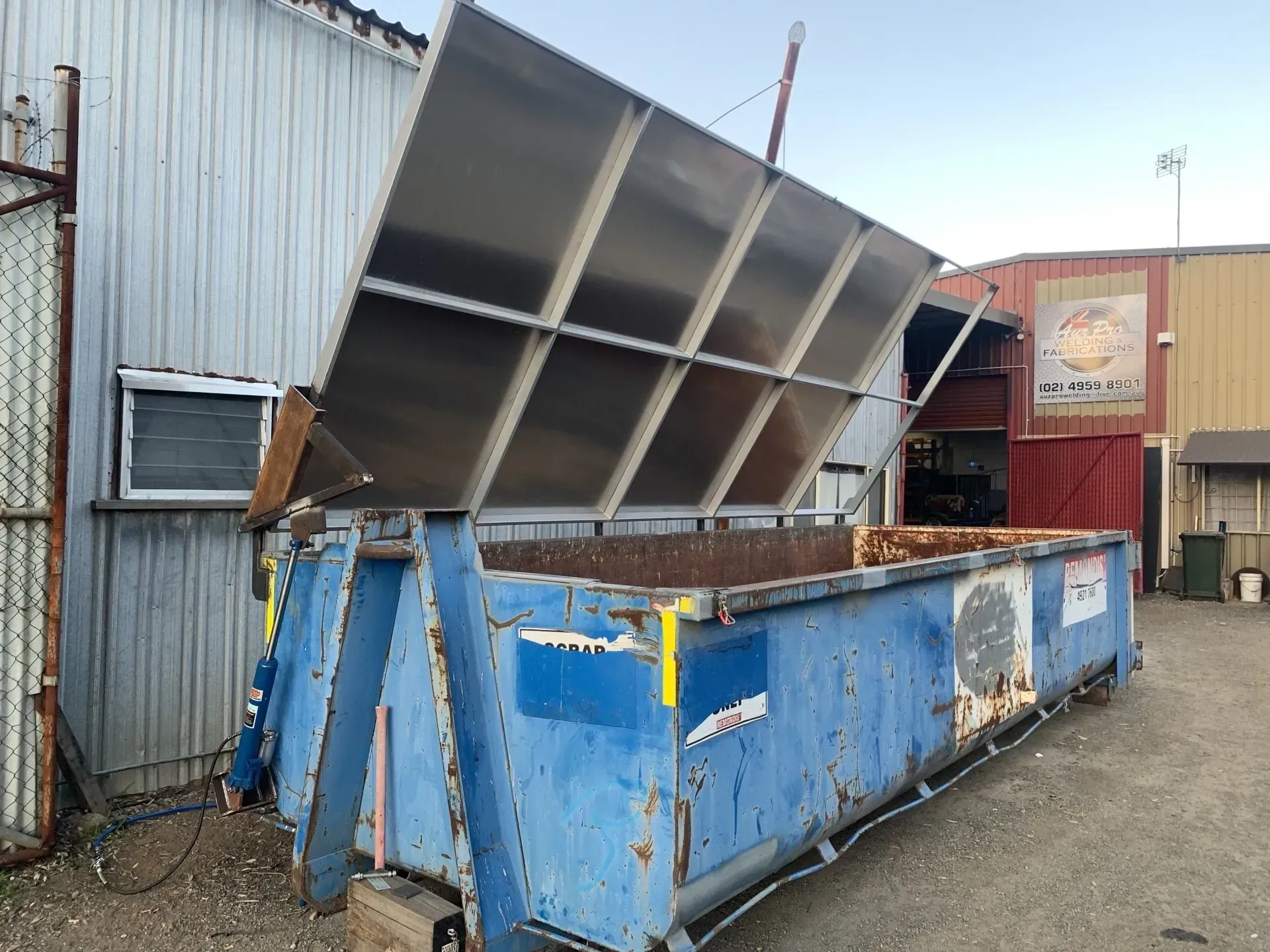 Dumpster Metal Cover — Newcastle, NSW — Auz Pro Welding & Fabrications