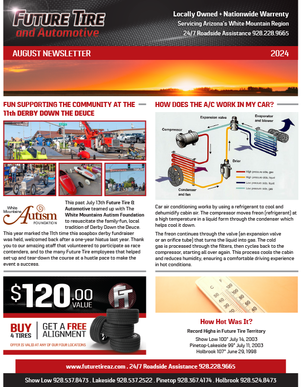 August Newsletter at 
Future Tire and Automotive in AZ