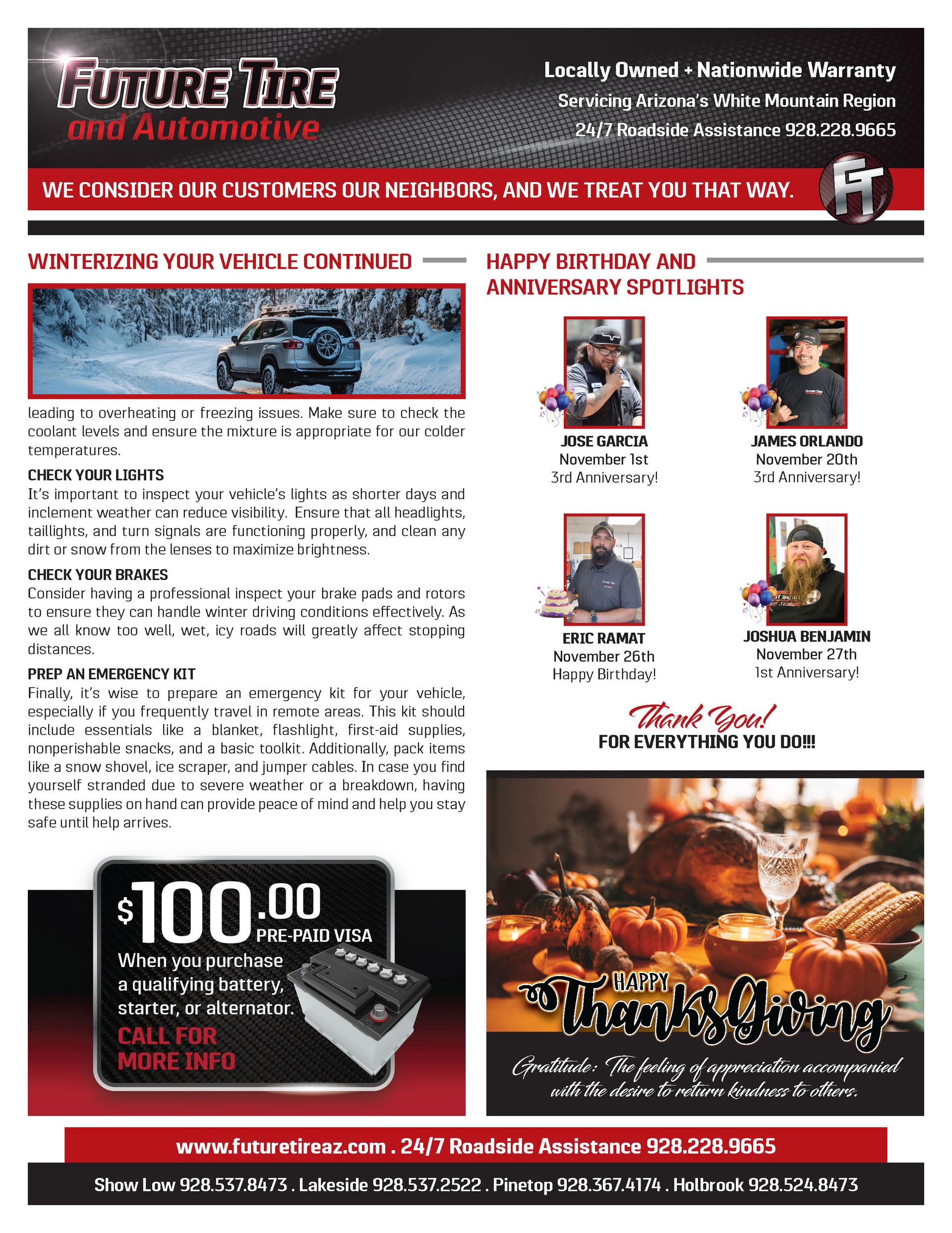 November Newsletter from Future Tire and Automotive