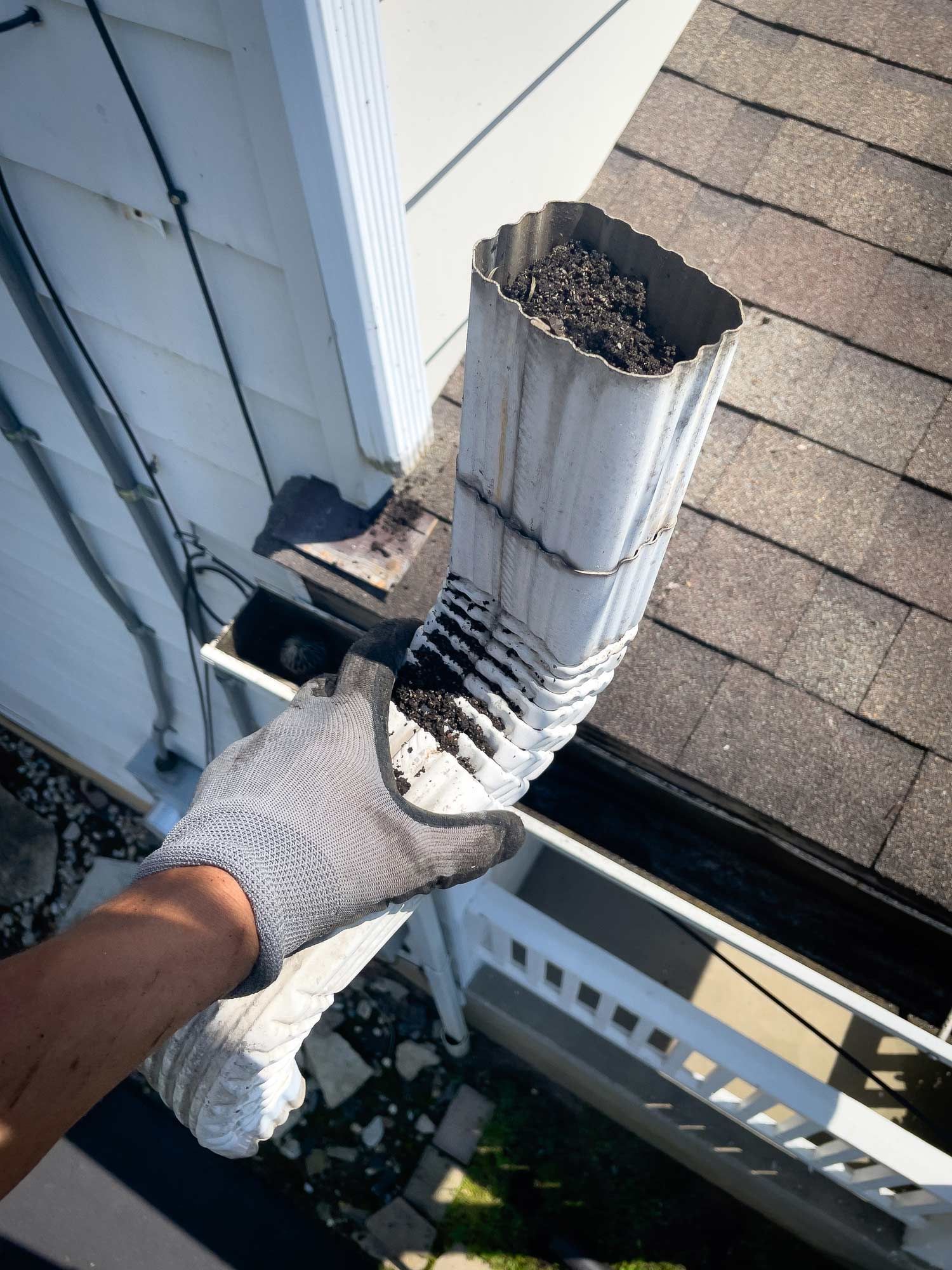 Cleaning Clogged Downspout — Berlin, MD — Eastern Shore Gutters