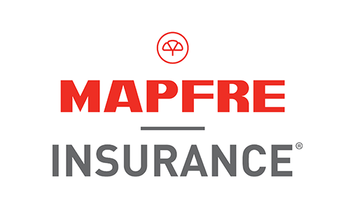 The mapfre insurance logo is red and gray on a white background.