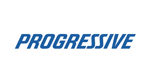 The progressive logo is blue and white on a white background.