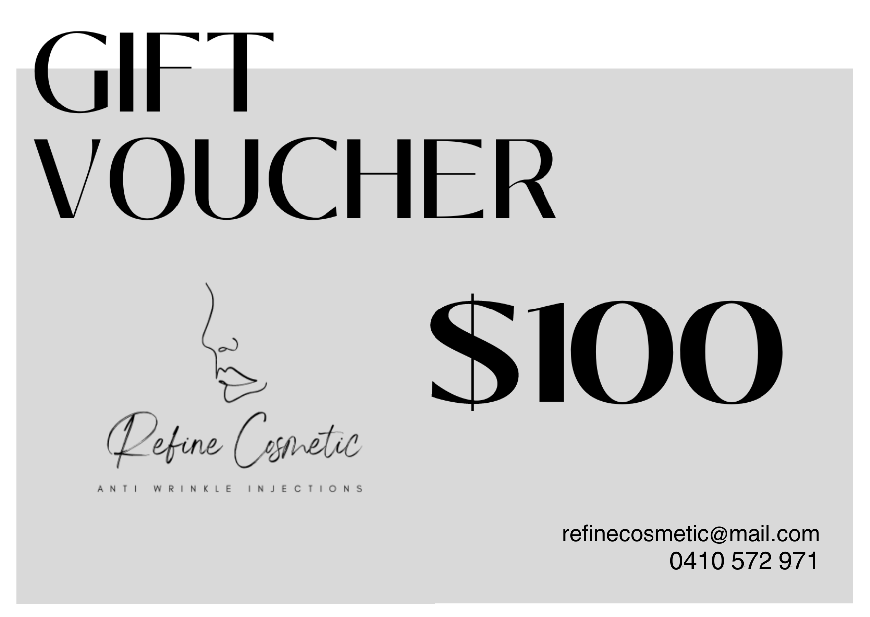 Refine Cosmetic Gift Voucher $100