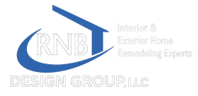 RNB Design Group LLC logo with blue house outline and &ldquo;Interior & Exterior Home Remodeling Experts&rdquo; text