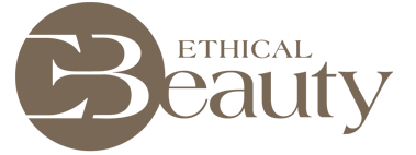 il logo di ethical beauty è marrone e bianco su sfondo bianco .