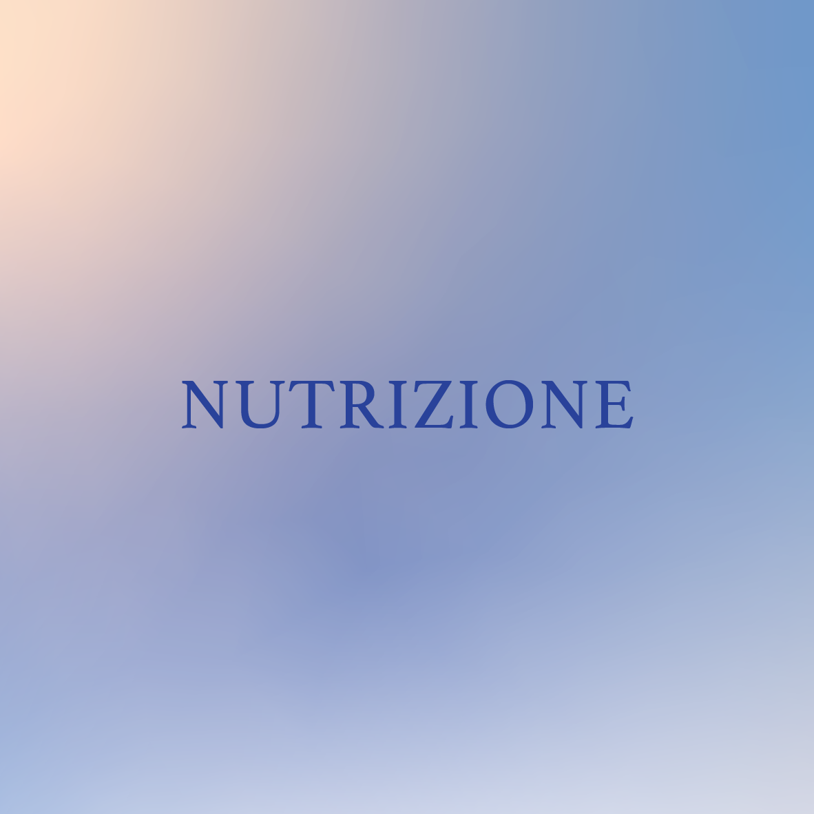 La parola nutrizione è su sfondo blu.