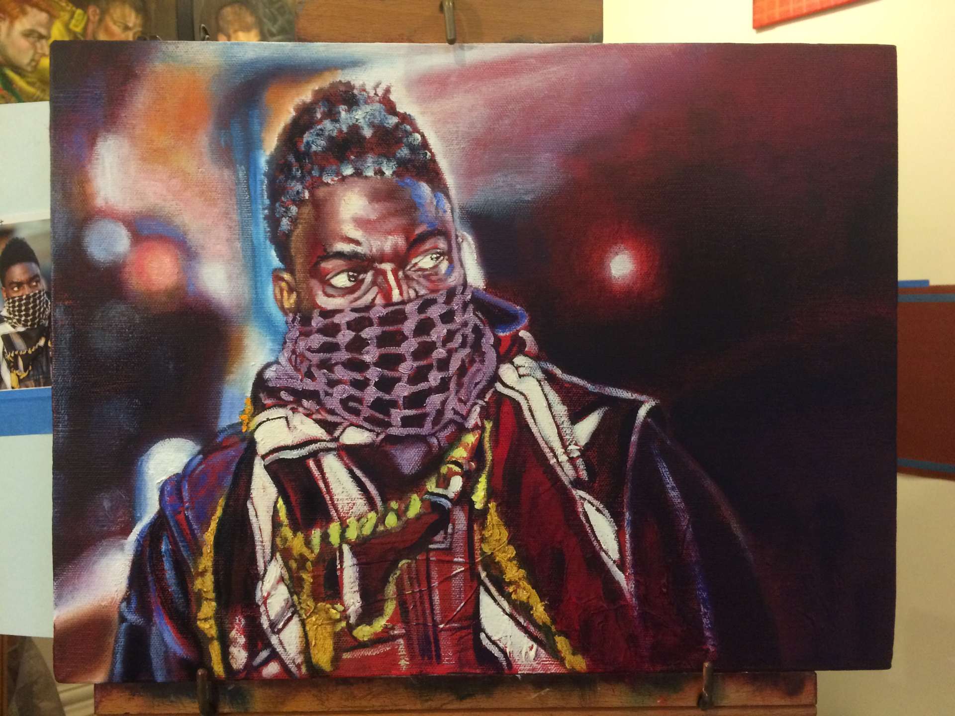 Man with face masked