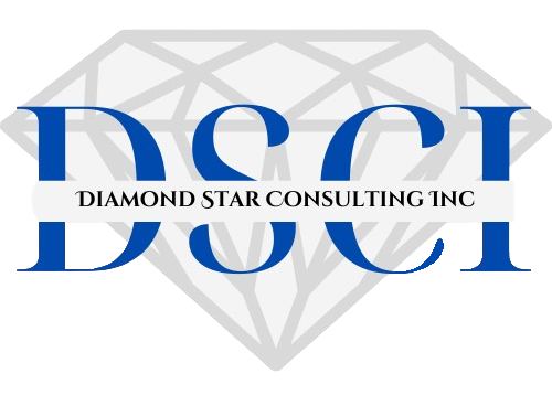 Blue "DSCI" logo over a diamond outline, "Diamond Star Consulting Inc." below.
