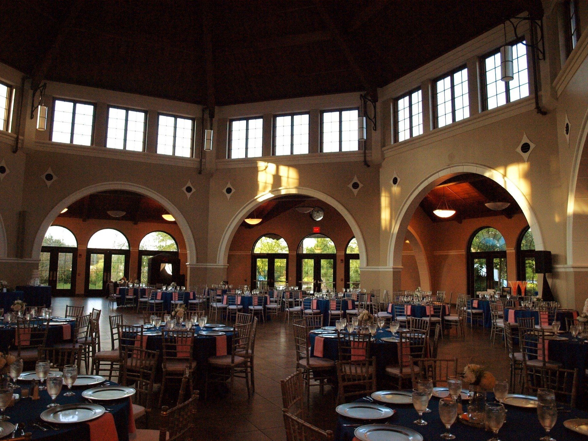 room set up for event at Botanical Gardens venue