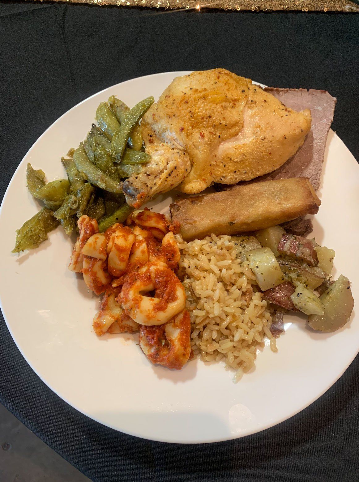 a plate filled with food ready to be served