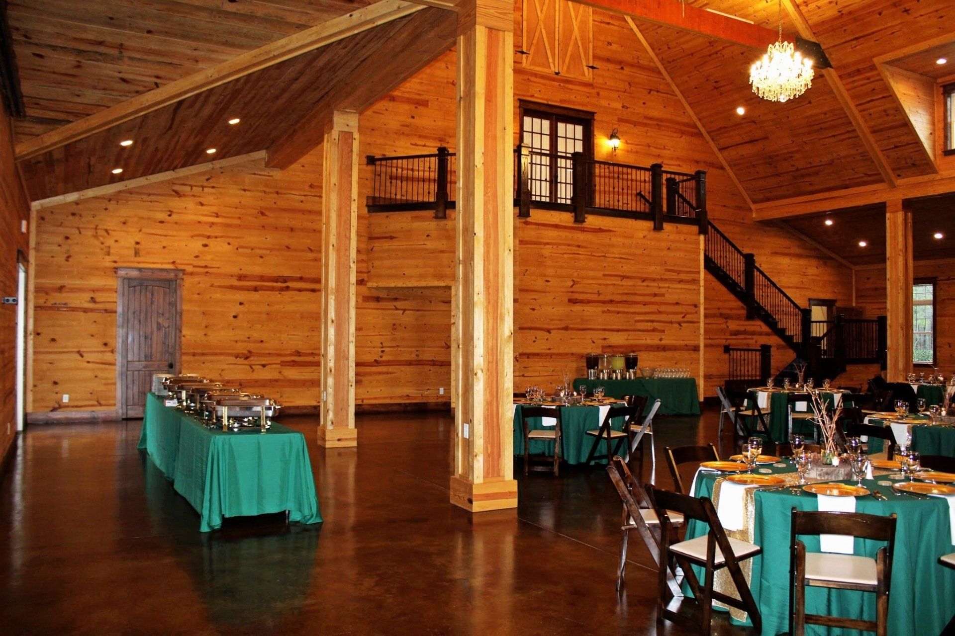 rooms set up at the Carolina Barn venue