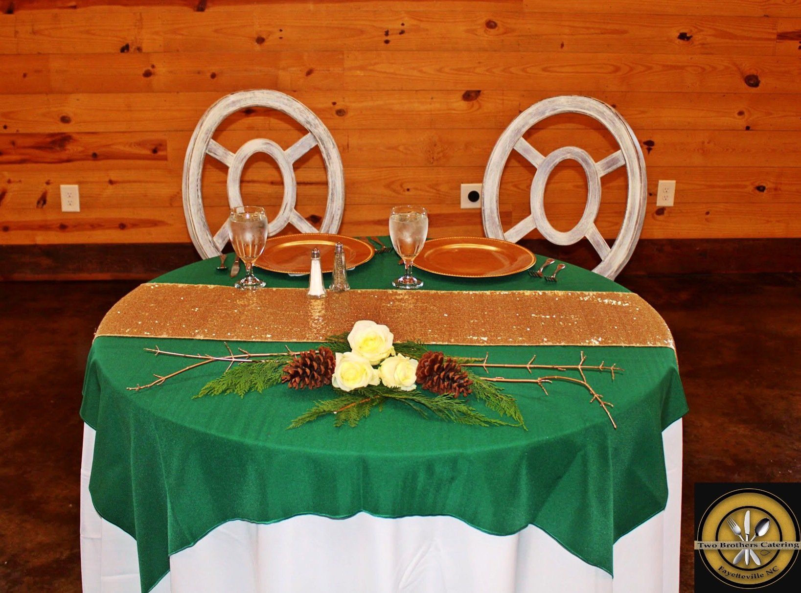 Couples table set up at the Carolia Barn venue