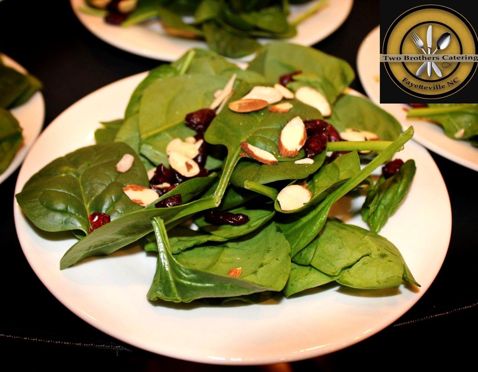 plated spinach salad