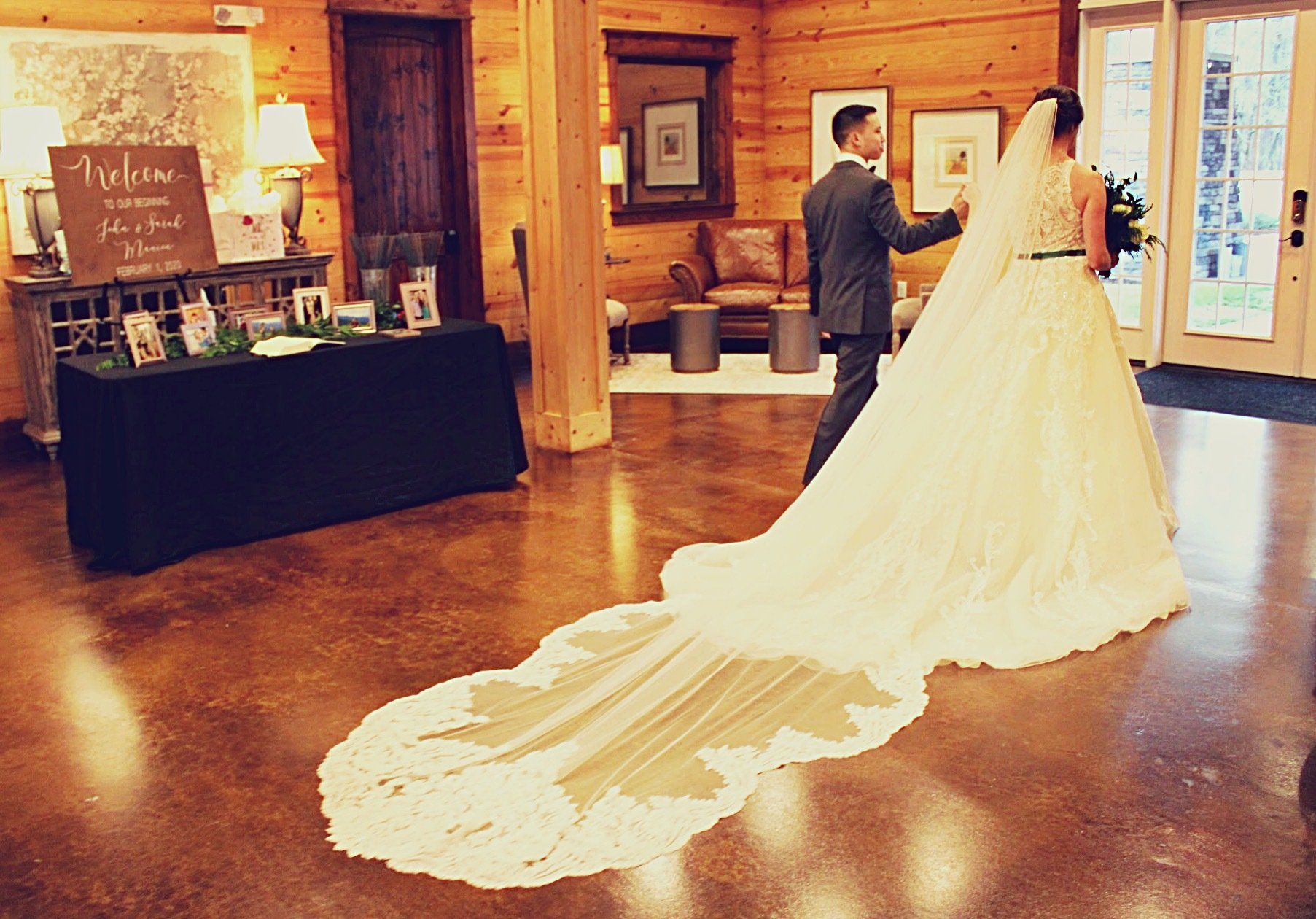 wedding couple at the Carolian Barn venue