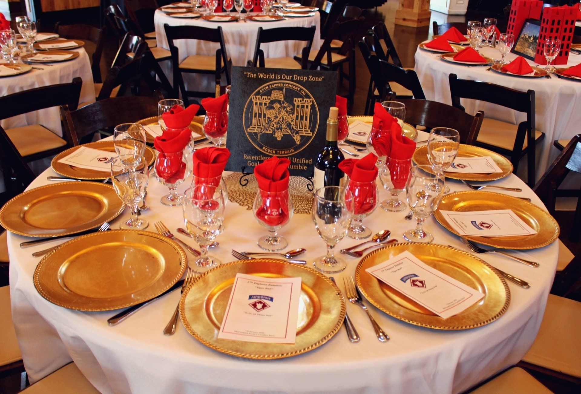 round table set up at the Military Balls venue