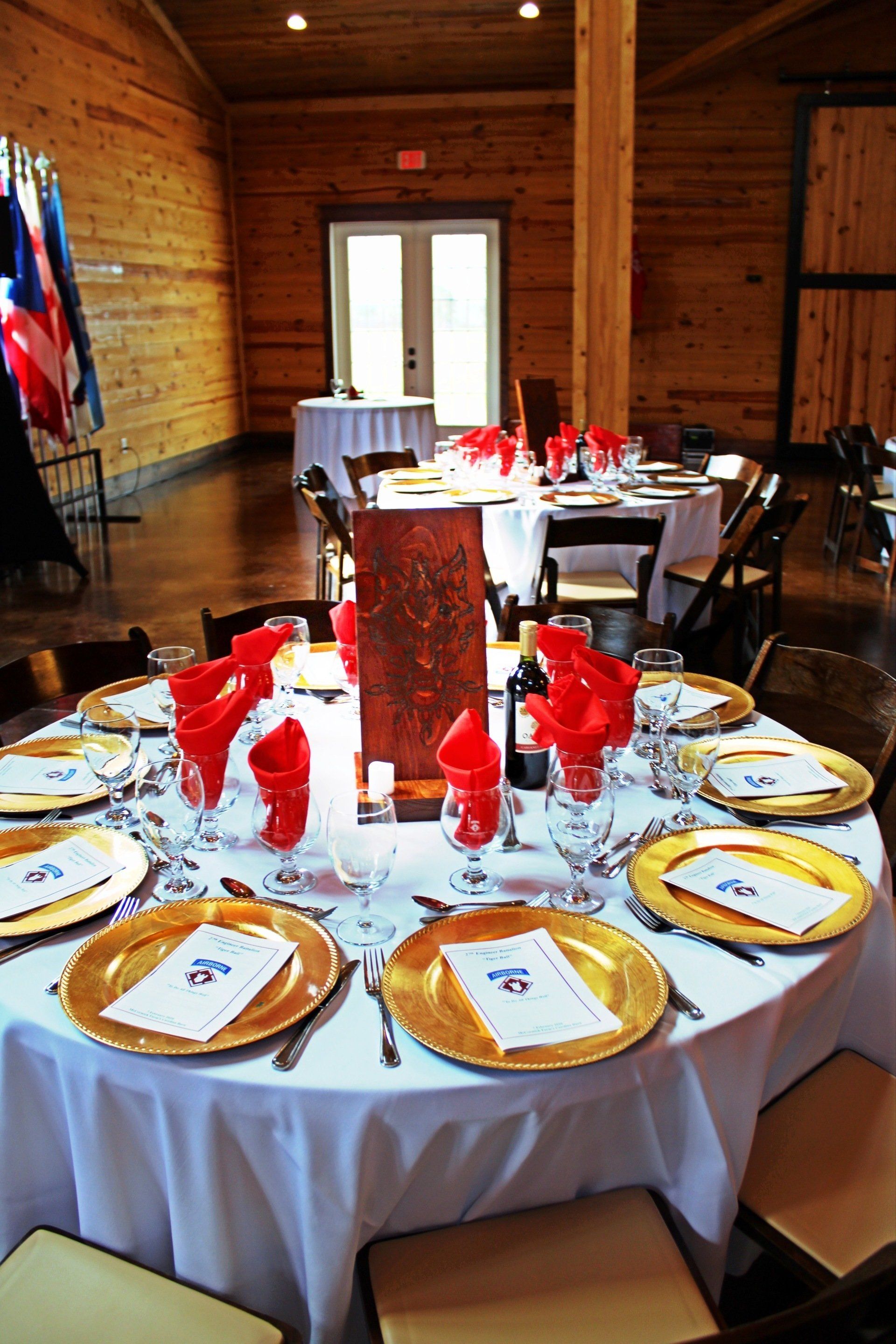 round table set up at Military Balls venue