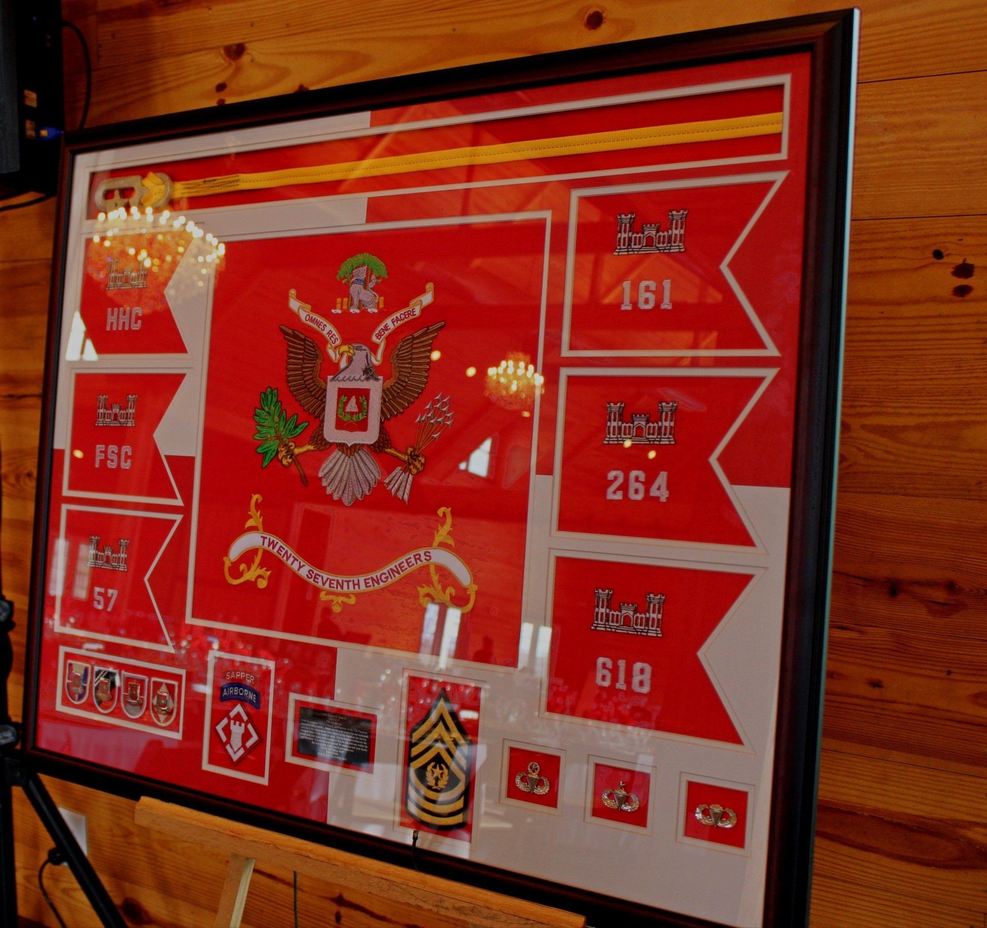 military decor framed hung on wall at the Military Balls venue