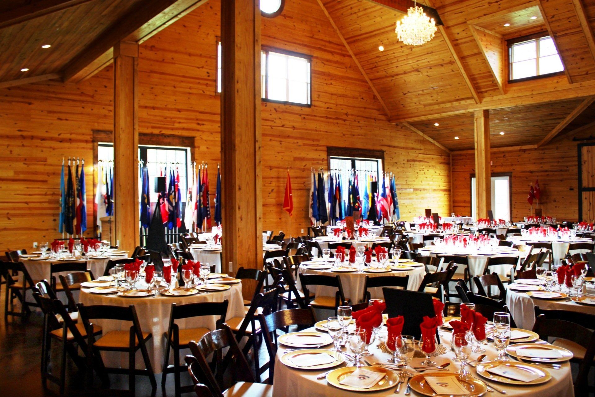 room set up for an event at the Military Balls venue