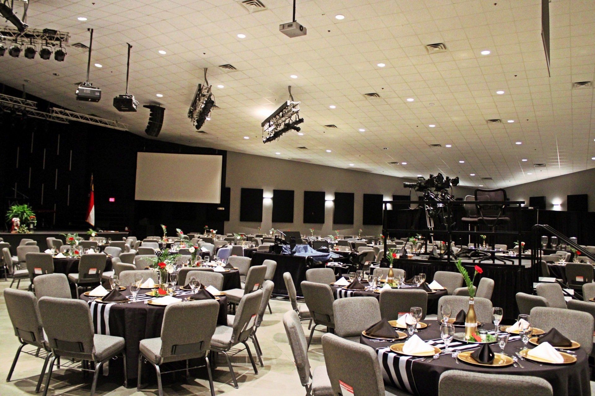 room set up at Manna Church venue