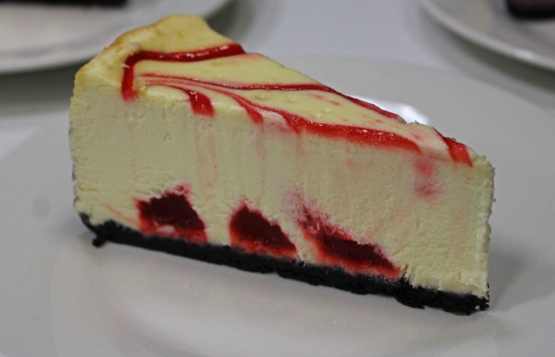 slice of raspberry cheese cake
