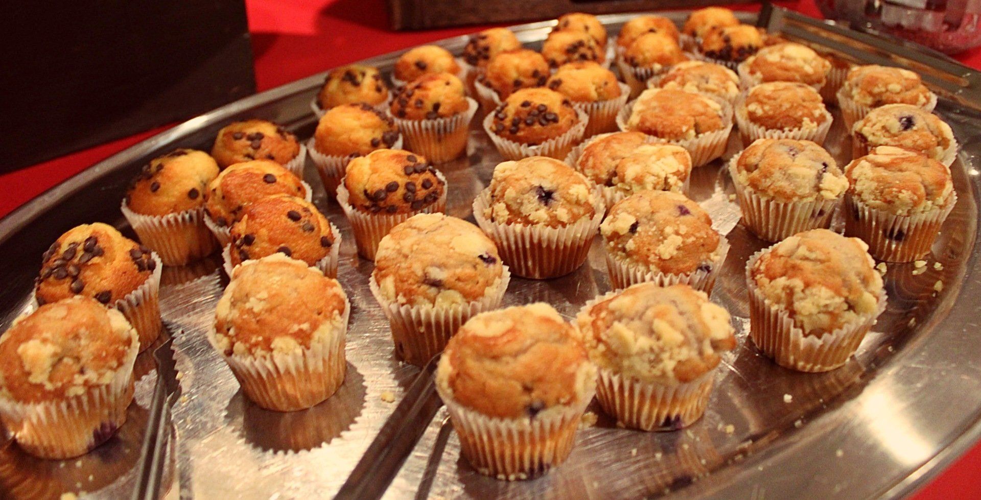 tray of assorted muffins