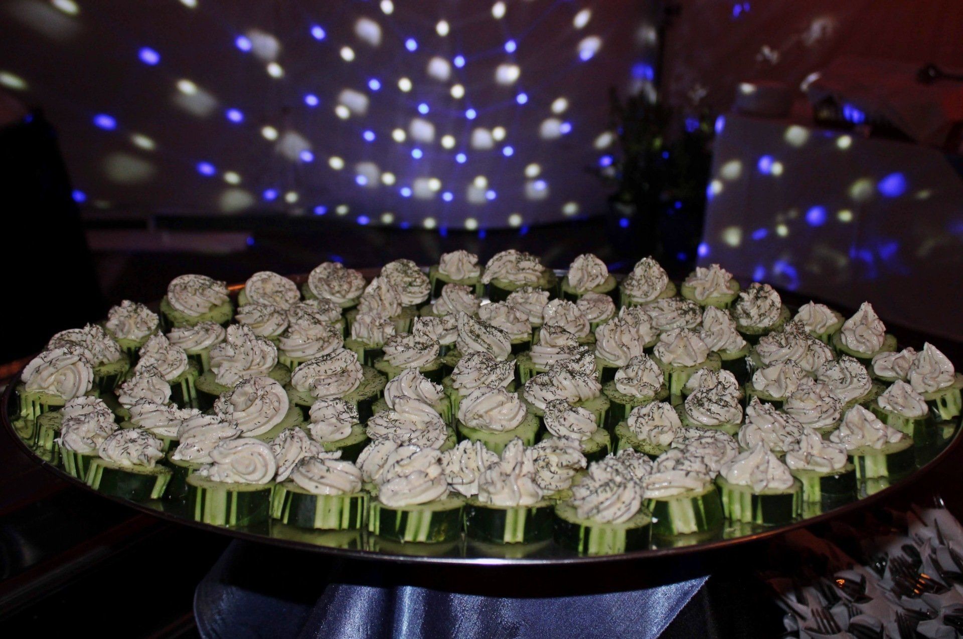 tray of cucumber appetizers