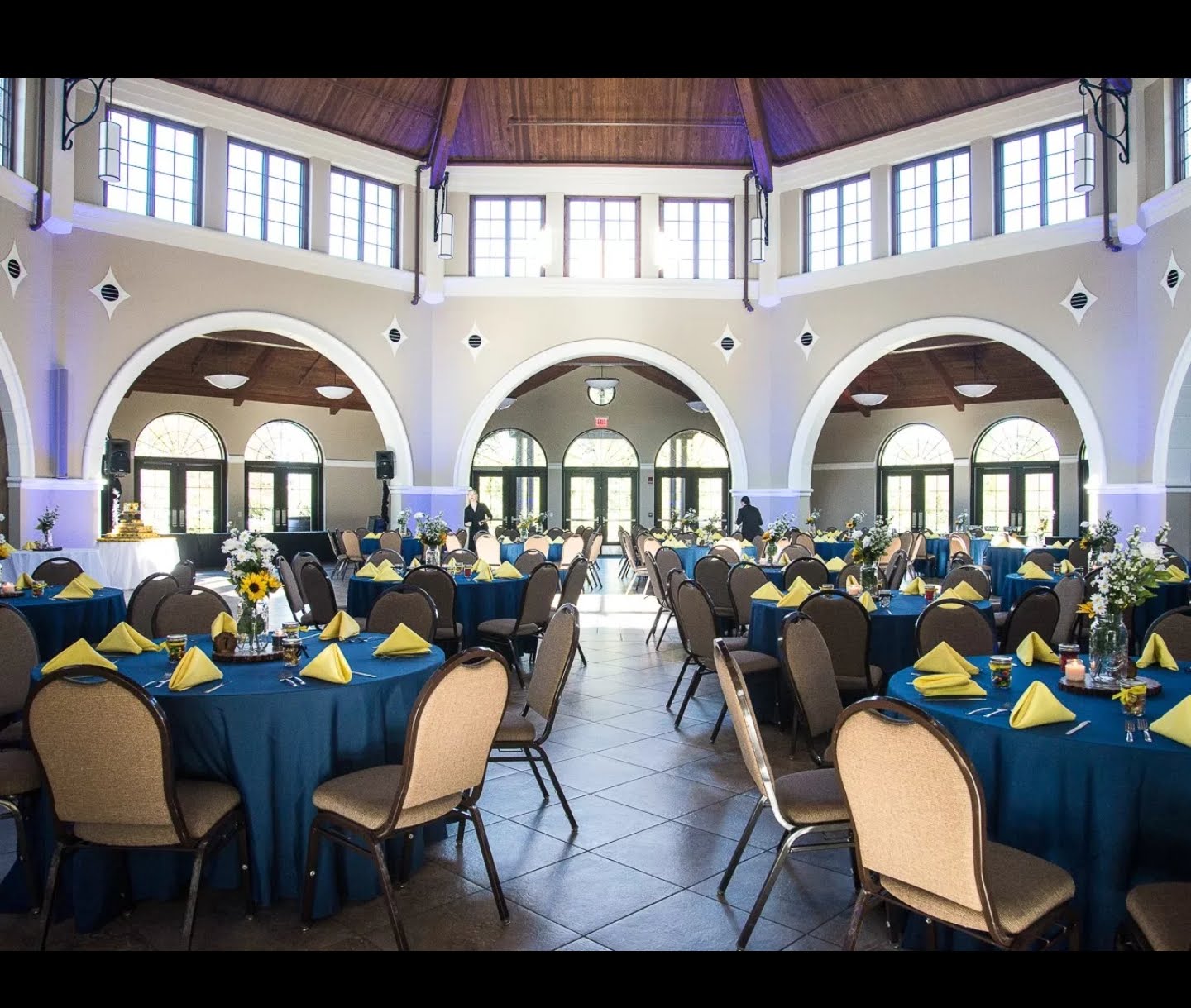 venue with round tables set up ready for guests
