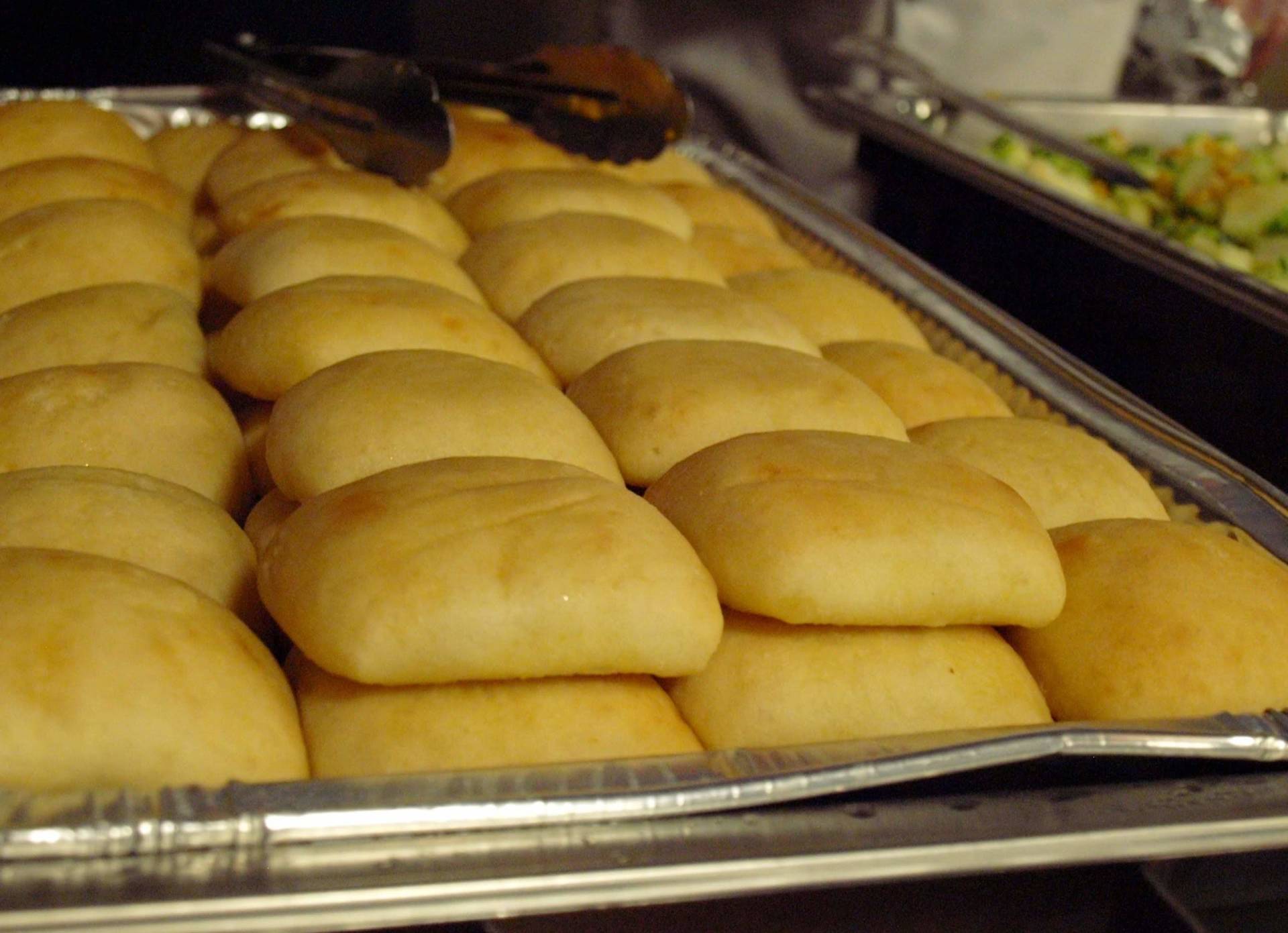 a tray of fresh baked rolls