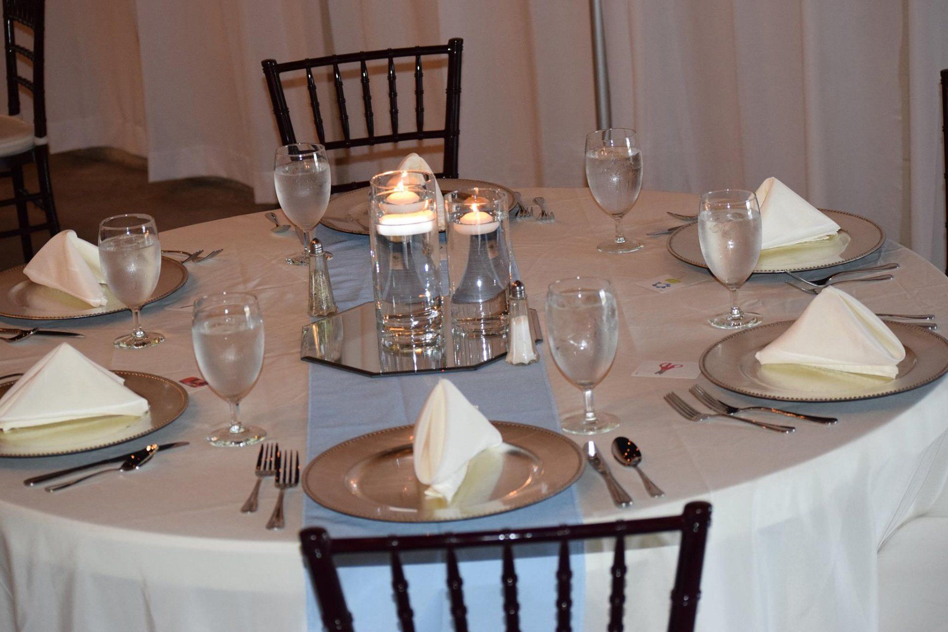 round table set for guests