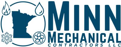 Logo for Minn Mechanical Contractors LLC with a Minnesota outline and HVAC icons.