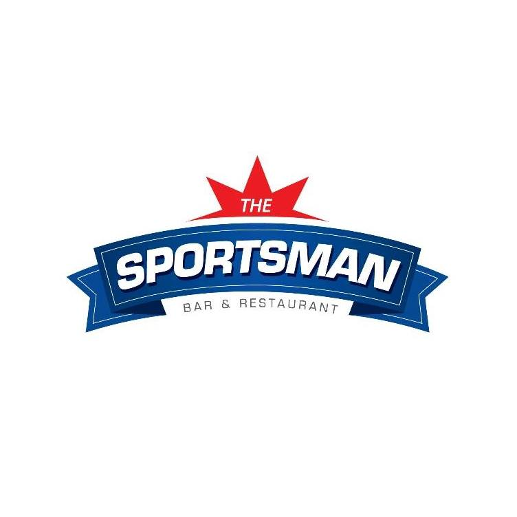 A logo for a bar and restaurant called the sportsman bar and restaurant.