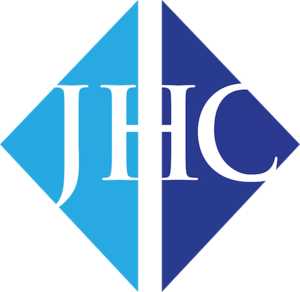The logo for jhc is divided into two halves