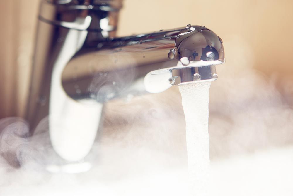 Hot water from the faucet