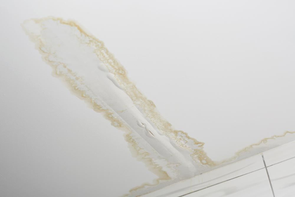 Leaks from a hidden pipe on the ceiling