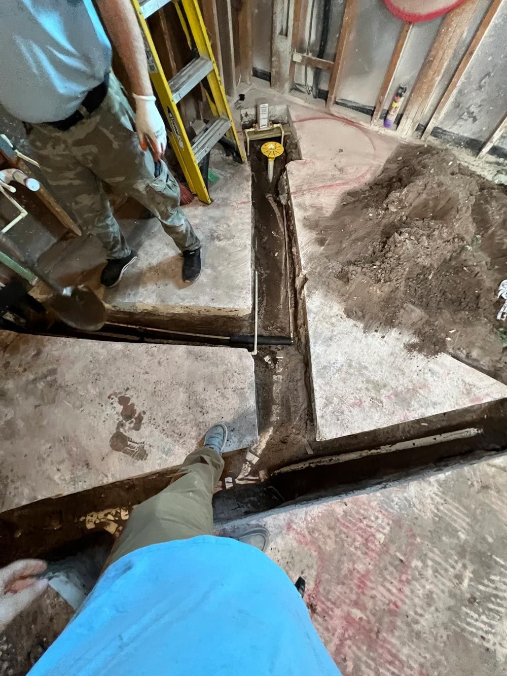 Re-piping plumbing lines