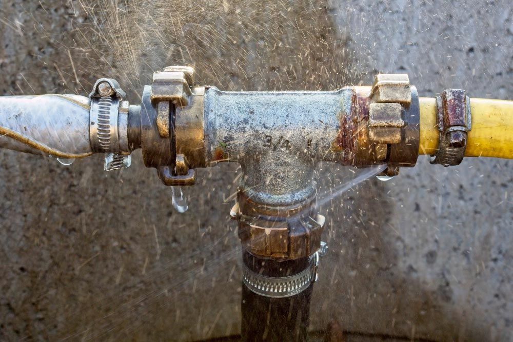 Water leaking from pipes