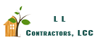 The logo for L L Contractors, LLC shows a house with a tree in front of it.