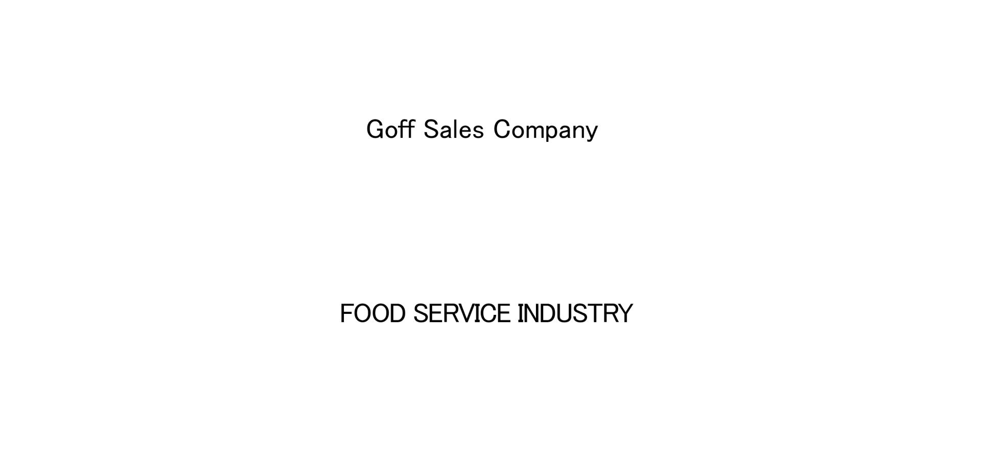 Food Service Manufacturers Rep