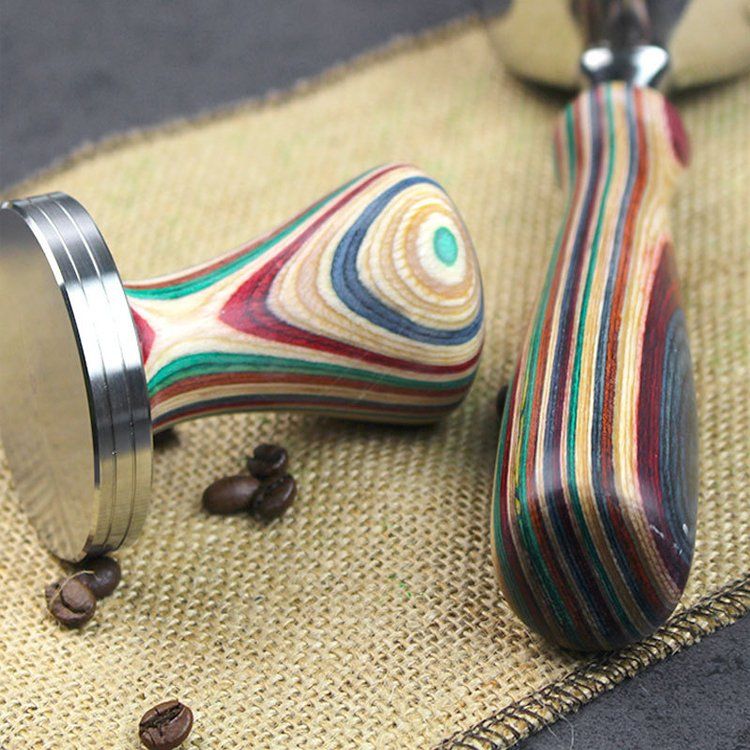 WOOD STAINLESS STEEL ESPRESSO TEMPER