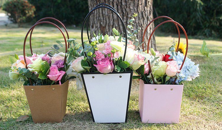 KRAFT PAPER REMOVABLE HANDLE SHOPPER BAG