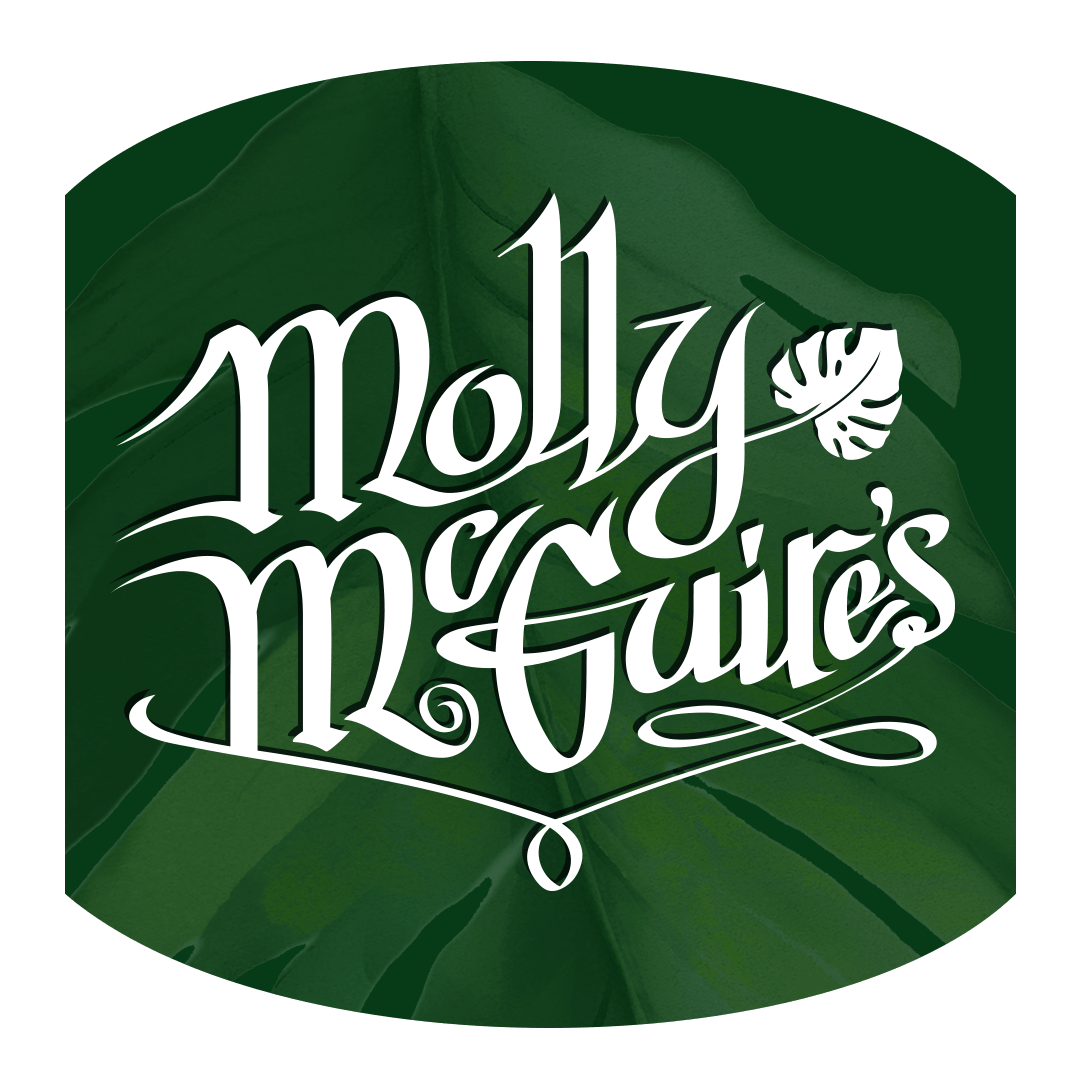 The molly mcguire 's logo is on a green background