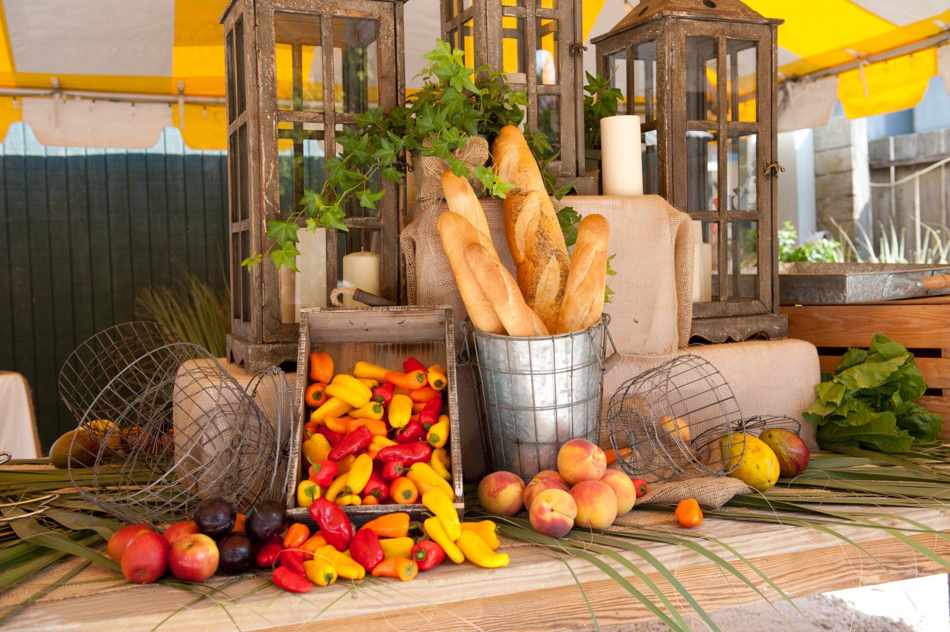 A table with a bunch of fruits and vegetables on it