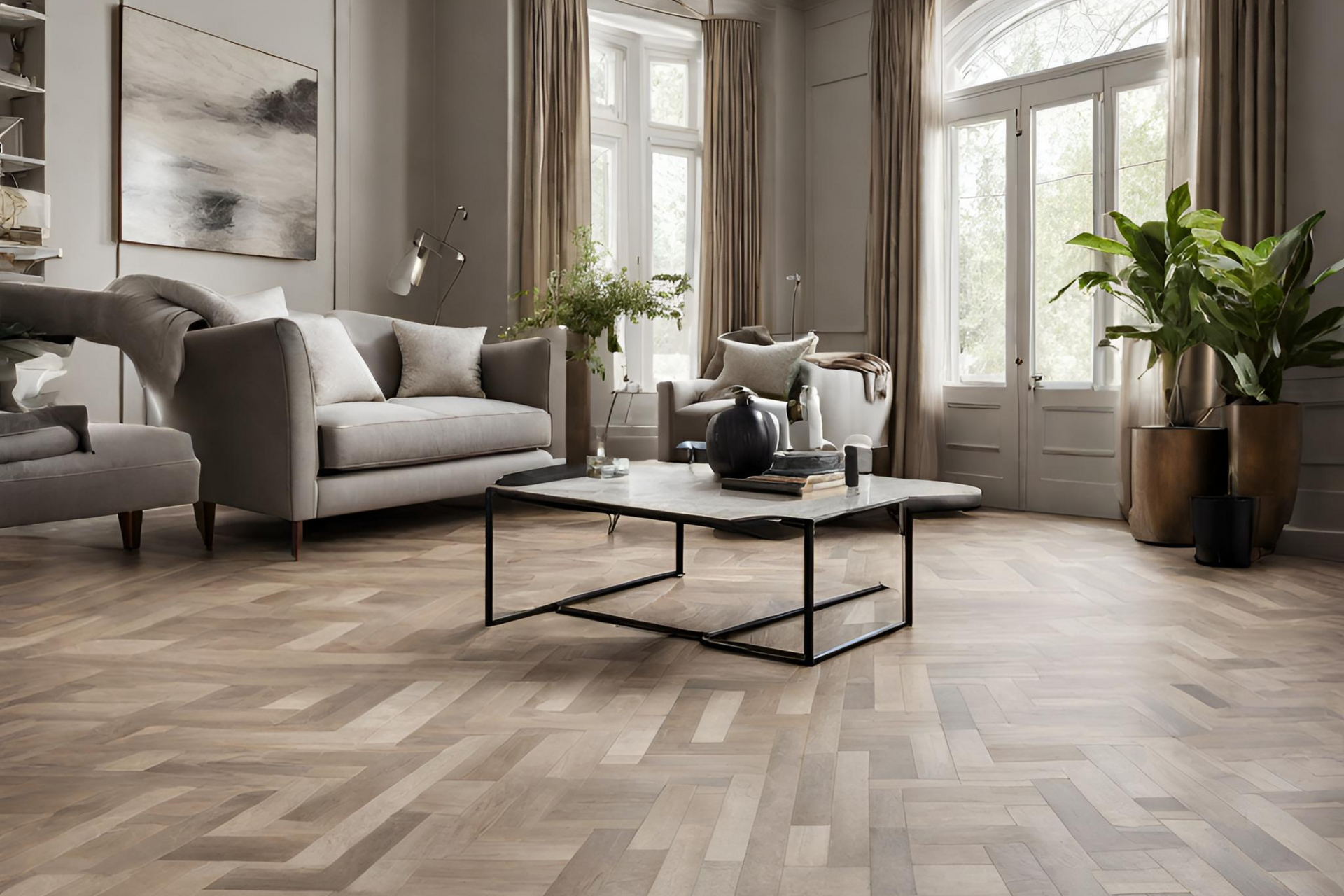 Geometric wood floor design