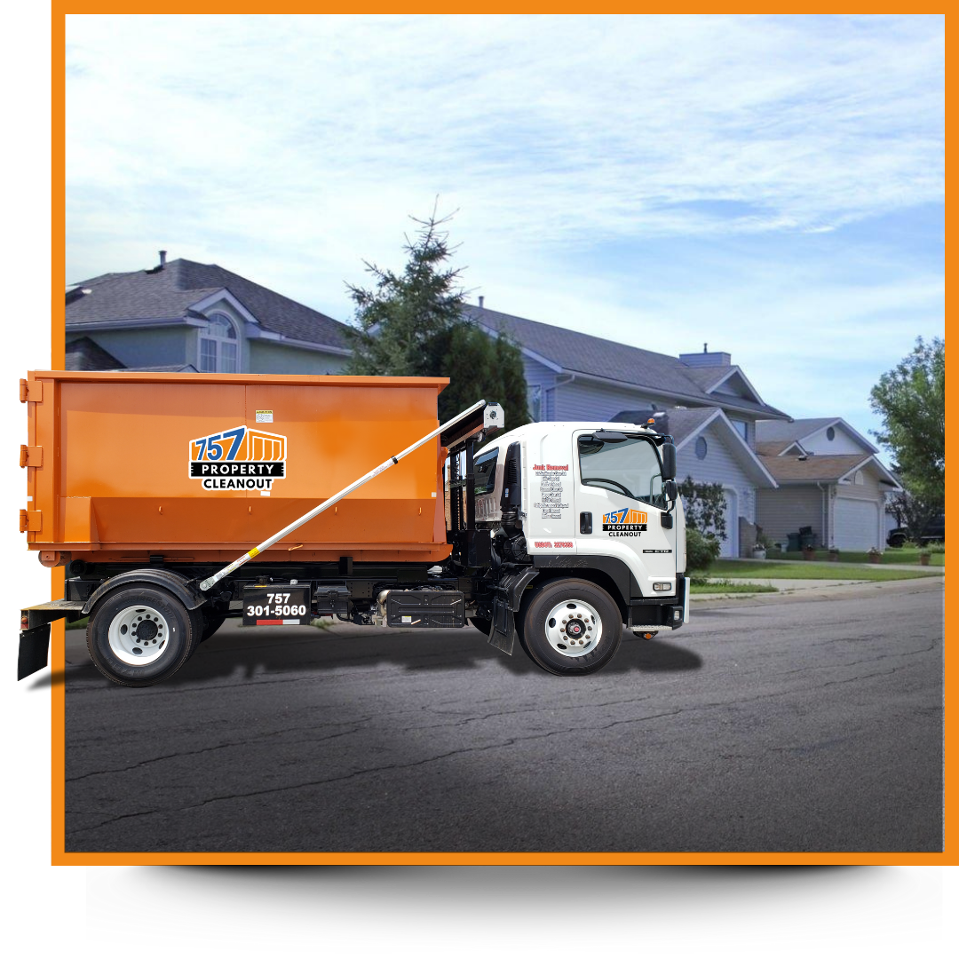 757 Property cleanout truck parked outside