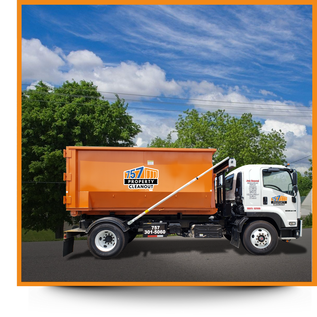 757 property cleanout parked outside