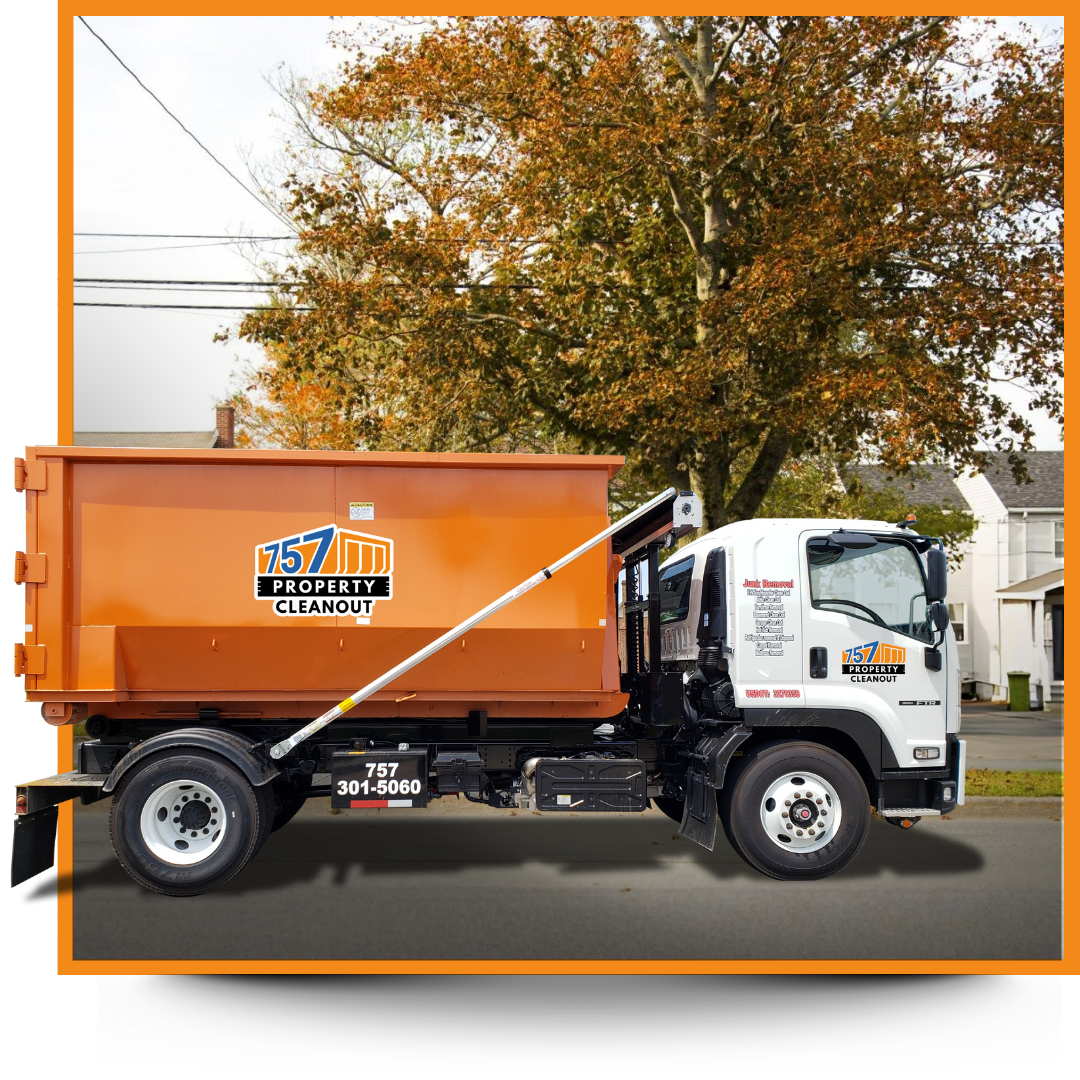 757 property cleanout truck parked outside