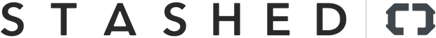 The word stashed is written in black on a white background.