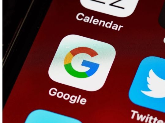 A close up of the google app on a phone