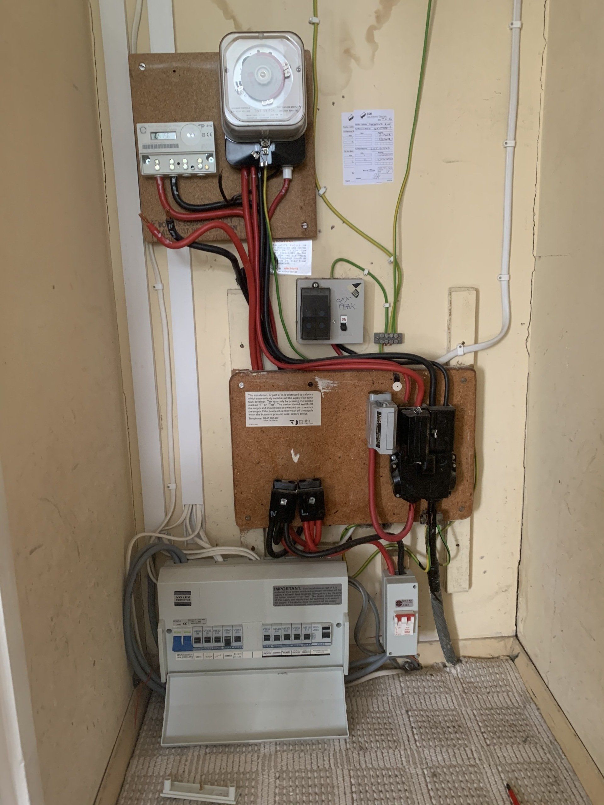 Old fuse board to be replaced